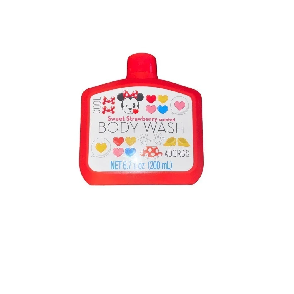 Minnie Mouse Wash Buddy Strawberry Body Wash & Mitt Girls Bath New
